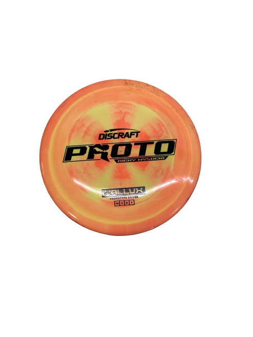 Vist Large View of Product Image Which is Used Discraft PROTO Disc Golf Driver Neon Orange
