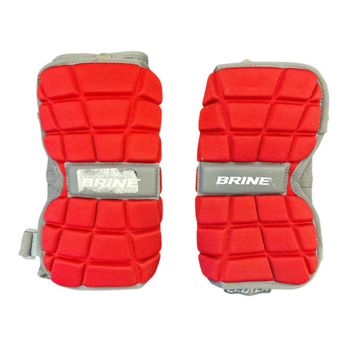 Vist Large View of Product Image Which is Used Brine CLUTCH Lacrosse Arm Pads/Guards Red LG