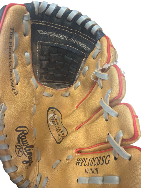 Vist Large View of Product Image Which is Used Rawlings 10IN PLAYERS SERIES BB/SB Glove RH Throw Tan 10"