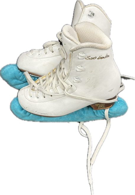 Vist Large View of Product Image Which is Used Risport SCOTT HAMILTON Boys Figure Skate White Junior 02