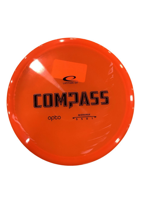 Vist Large View of Product Image Which is Used Latitude 64 COMPASS OPTO Disc Golf Mid Range Neon Orange