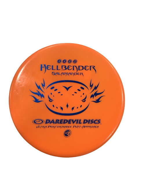 Vist Large View of Product Image Which is Used HELLBENDER SALAMANDER Disc Golf Putter Neon Orange
