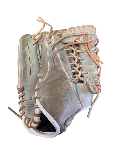 Vist Large View of Product Image Which is Used Marucci PALMETTO SERIES BB/SB Glove LH Throw White 12 1/2"