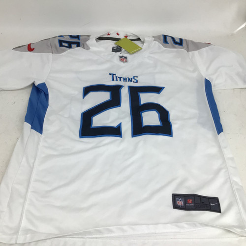 Vist Large View of Product Image Which is Used Nike TITANS 26 FULTON MENS L FB JERSEY FB Top Adult White LG