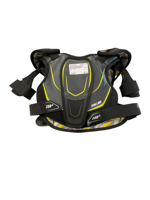 Vist Large View of Product Image Which is Used STX 200+ Lacrosse Shoulder Pads Black SM