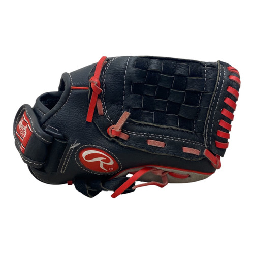 Vist Large View of Product Image Which is Used Rawlings PLAY MAKER SERIES PM110GBS BB/SB Glove RH Throw Black 11"