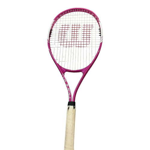 Vist Large View of Product Image Which is Used Wilson TRIUMPH Adult Tennis Racquet Pink 4 1/4"