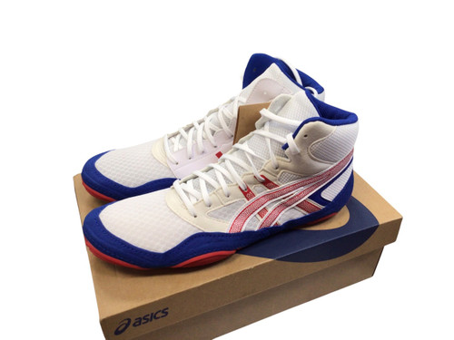 Vist Large View of Product Image Which is Used Asics Wrestling Shoes White Senior 11.5