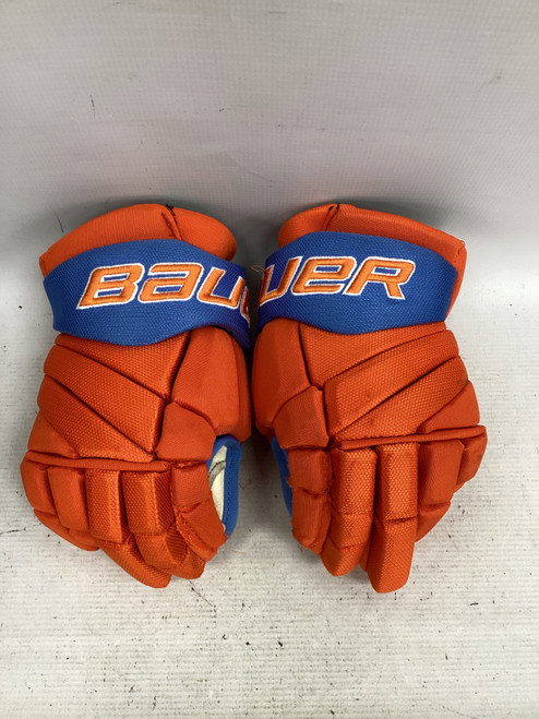 Vist Large View of Product Image Which is Used Bauer GIANTS GLOVES Junior Gloves Orange 12"