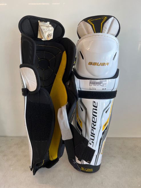Vist Large View of Product Image Which is Used Bauer S190 Senior Shin Guards White 16"