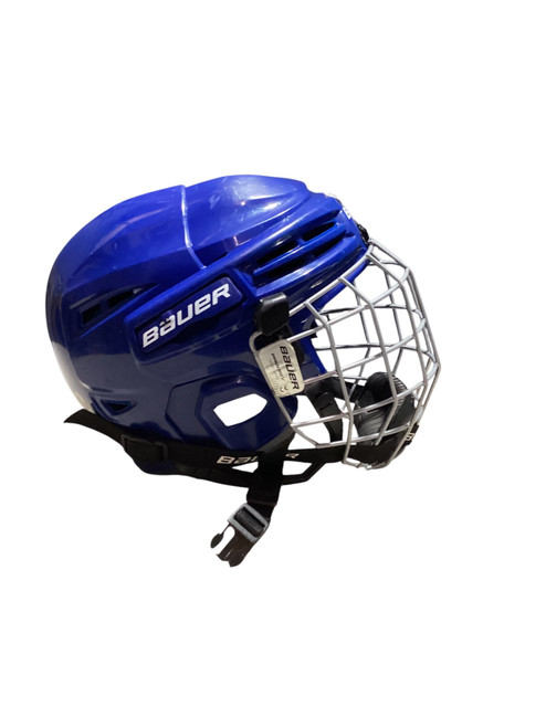 Vist Large View of Product Image Which is Used Bauer PRODIGY  YTH Helmet Cage Combo Royal Blue One Size