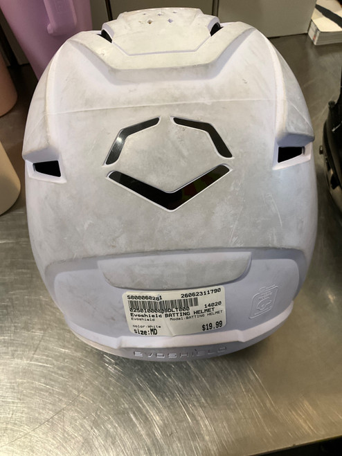 Vist Large View of Product Image Which is Used Evoshield BATTING HELMET Batting Helmet No Mask White MD
