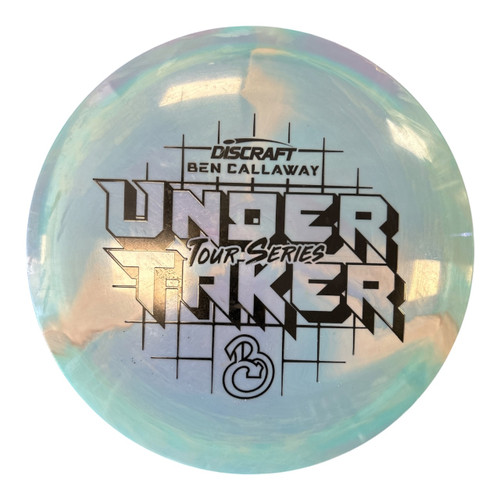 Vist Large View of Product Image Which is Used Discraft SWIRL ESP UNDERTAKER Disc Golf Driver Royal Blue 173g