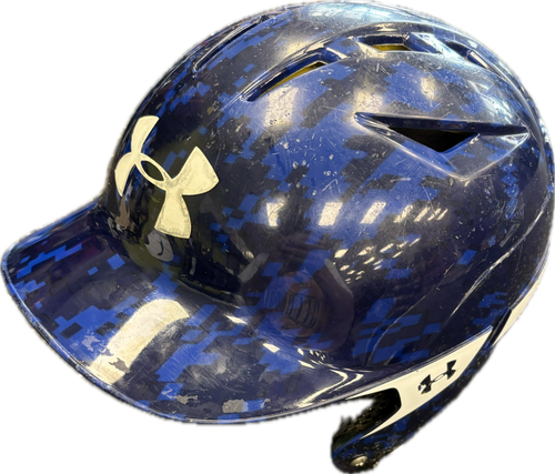 Vist Large View of Product Image Which is Used Under Armour UABH2-110 Batting Helmet No Mask Royal Blue And Black XS
