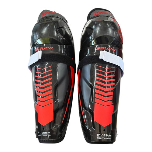 Vist Large View of Product Image Which is Used Bauer LIL SPORT SG Junior Shin Guards Black 11"