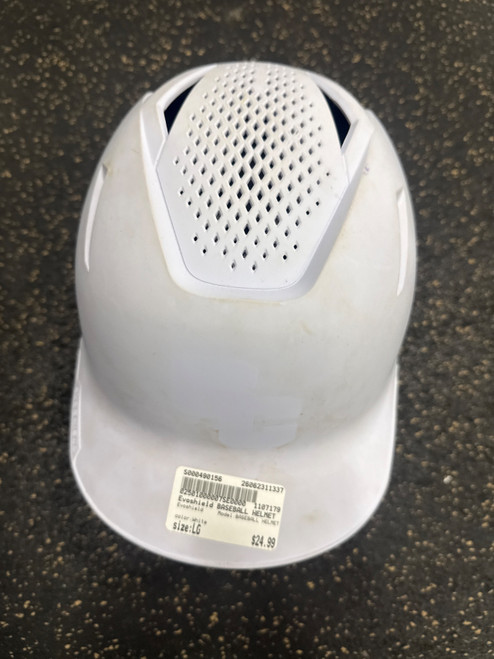 Vist Large View of Product Image Which is Used Evoshield BASEBALL HELMET Batting Helmet No Mask White LG