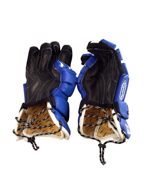 Vist Large View of Product Image Which is Used Warrior VAPORTEK Lacrosse Gloves Mens Royal Blue 13"