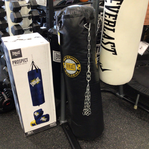 Vist Large View of Product Image Which is Used Everlast CHOICE OF CHAMPS WW 95LB HEAVY BAG Boxing Heavy Bag Black 90 lb
