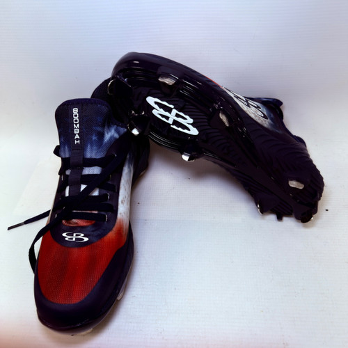 Vist Large View of Product Image Which is New BoomBah RAPTOR USA PATRIOT BOOMBAH BB/SB Cleats Navy Blue And Orange Senior 6