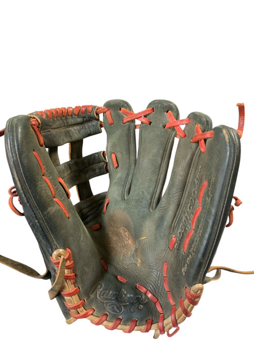 Vist Large View of Product Image Which is Used Rawlings HOH BLK/RED 12.5 BB/SB Glove RH Throw Black 12 1/2"