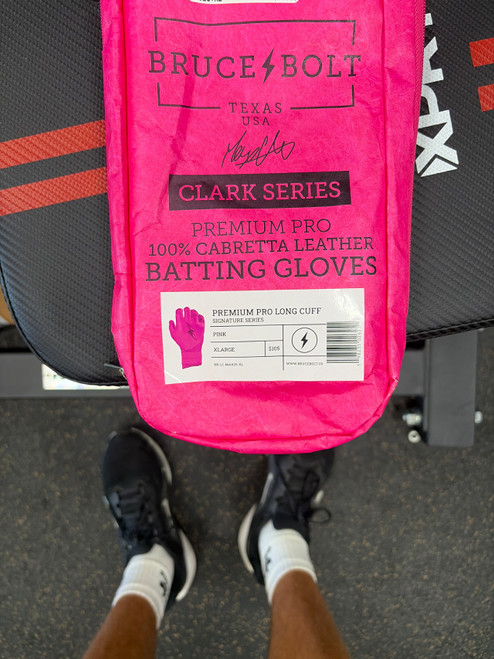 Vist Large View of Product Image Which is Used BRUCE BOLT BATTING GLOVES Other Clothing Pink XL