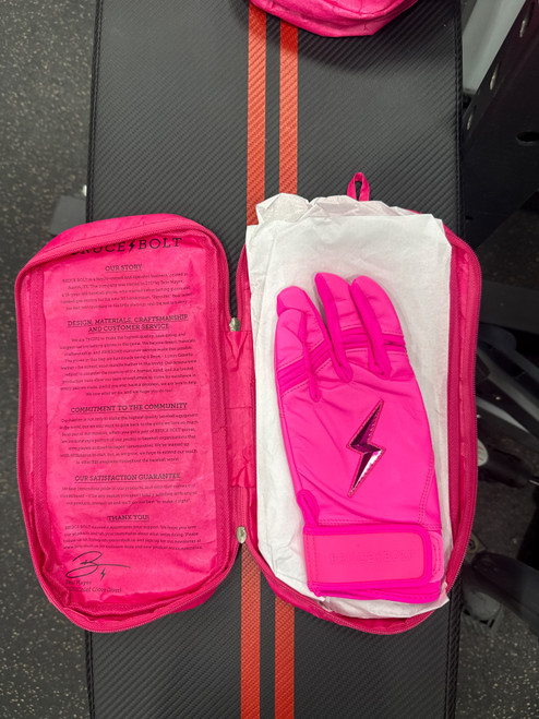 Vist Large View of Product Image Which is Used BRUCE BOLT BATTING GLOVES Other Clothing Pink LG