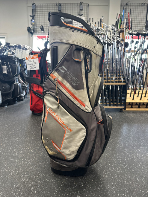 Vist Large View of Product Image Which is Used Sun Mountain C130 Mens Cart Bag Charcoal And Orange