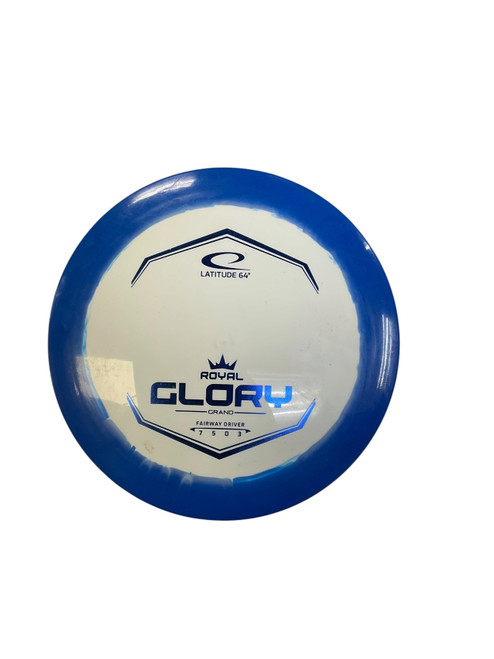 Vist Large View of Product Image Which is Used Latitude 64 ROYAL GLORY GRAND Disc Golf Driver Royal Blue 174g