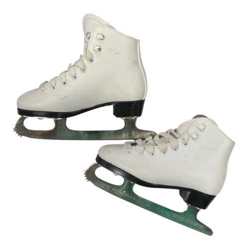 Vist Large View of Product Image Which is Used DOMINION CANADA FIGURE SKATES Girls Figure Skate White Youth 11.0