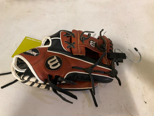 Vist Large View of Product Image Which is Used Wilson A05RB2DD115 BB/SB Glove RH Throw Black 11 1/2"