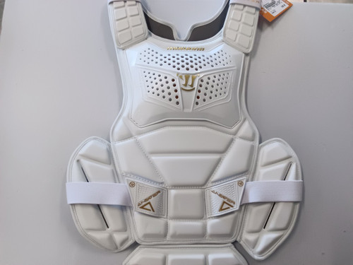 Vist Large View of Product Image Which is New Warrior ANSWER CHEST PAD LAX Goalie Chest M White LG