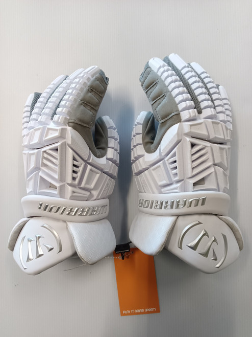 Vist Large View of Product Image Which is New Warrior EVO V GLOVE Lacrosse Gloves Mens White LG