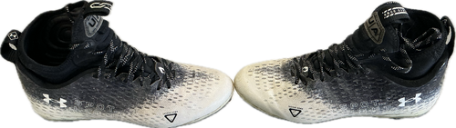 Vist Large View of Product Image Which is Used Under Armour Adult FB Cleats Black And White Senior 8