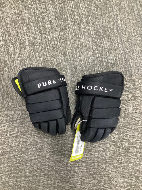 Vist Large View of Product Image Which is Used Pure Hockey GLOVES Youth Gloves Black 9"