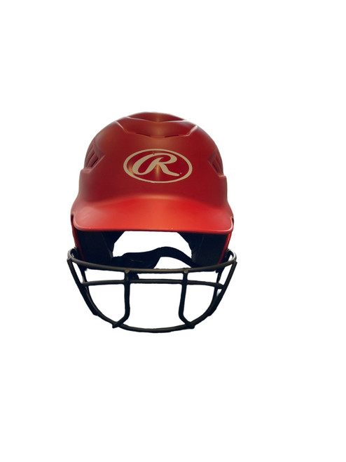Vist Large View of Product Image Which is Used Rawlings RAWLINGS Batting Helmet w/Mask Red One Size