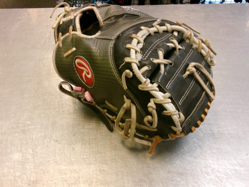 Vist Large View of Product Image Which is Used Rawlings HEART OF THE HIDE BB/SB Catchers RH Throw Black 34"