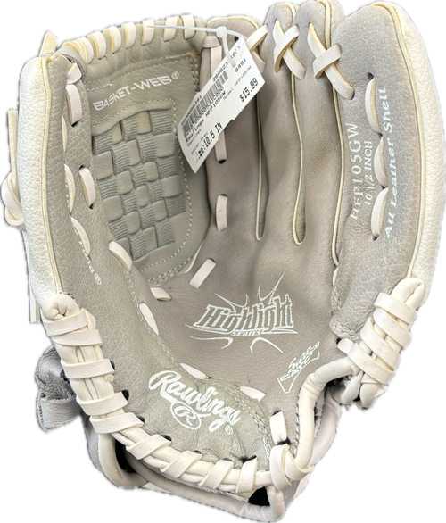 Vist Large View of Product Image Which is Used Rawlings HFP105GW BB/SB Glove RH Throw Grey 10 1/2"