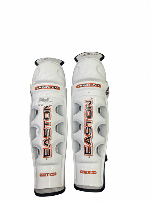 Vist Large View of Product Image Which is Used Easton SYNERGY 300 Senior Shin Guards White 16"