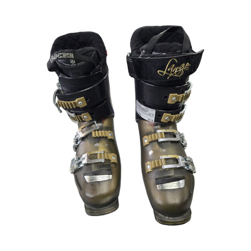 Vist Large View of Product Image Which is Used Lange EXCLUSIVE 90 WMNS SKI BOOTS 25.5 Womens DH Ski Boot Gold 255 MP - M07.5 - W08.5