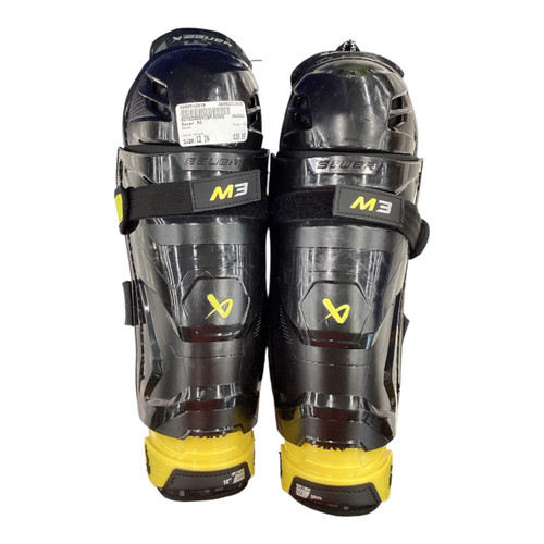 Vist Large View of Product Image Which is Used Bauer M3 Intermediate Shin Guards Black 12"