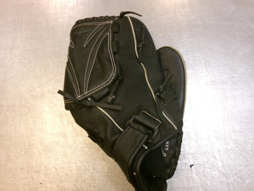 Vist Large View of Product Image Which is Used Mizuno FINCH RH Throw Fastpitch Gloves Black 12 1/2"
