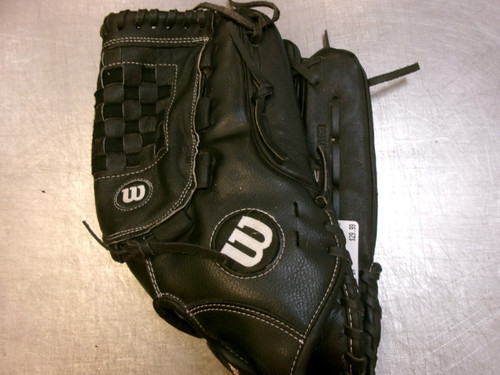 Vist Large View of Product Image Which is Used Wilson A360 BB/SB Glove RH Throw Black 14"