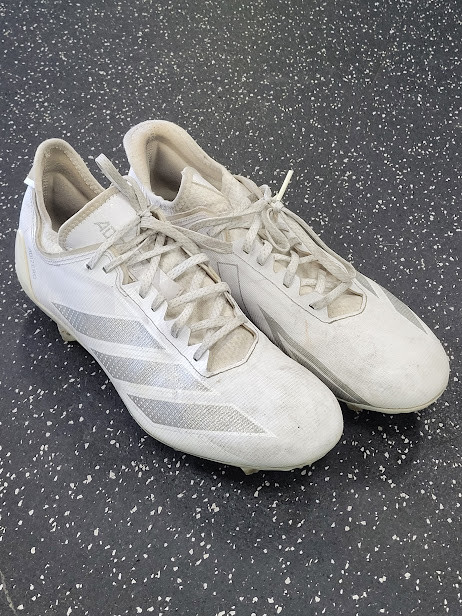 Vist Large View of Product Image Which is Used Adidas LAX Cleats Mens White Senior 11