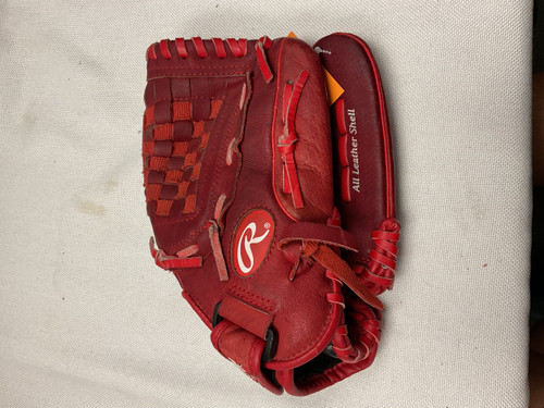 Vist Large View of Product Image Which is Used Rawlings HIGHLIGHT H120S BB/SB Glove RH Throw Red 12"