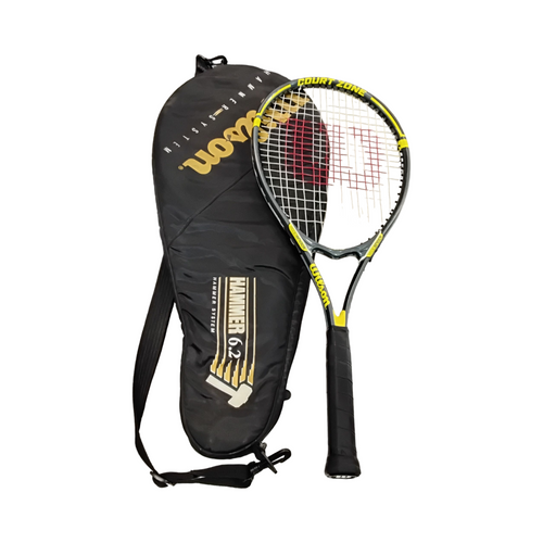 Vist Large View of Product Image Which is Used Wilson COURT ZONE Adult Tennis Racquet Yellow 4 3/8"