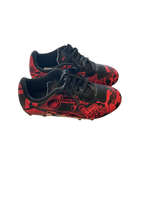 Vist Large View of Product Image Which is Used Puma Soccer Cleats Black And Red Youth 12.0