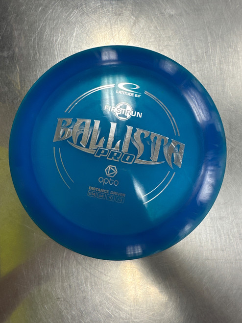 Vist Large View of Product Image Which is Used Latitude 64 OPTO BALLISTA PRO FIRST RUN Disc Golf Driver Royal Blue