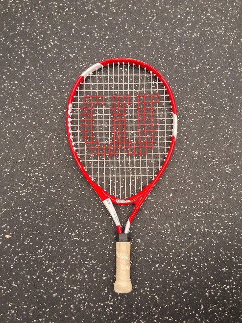 Vist Large View of Product Image Which is Used Wilson US OPEN 19 Junior Tennis Racquet Red 19"