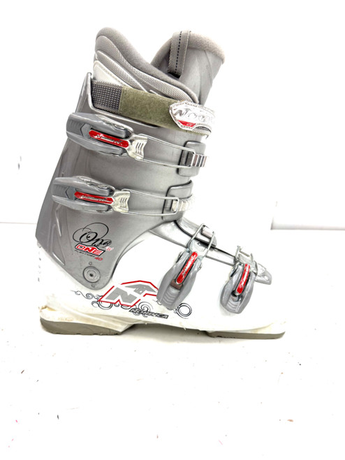 Vist Large View of Product Image Which is Used Nordica ONE W Womens DH Ski Boot White 275 MP - M09.5 - W10.5