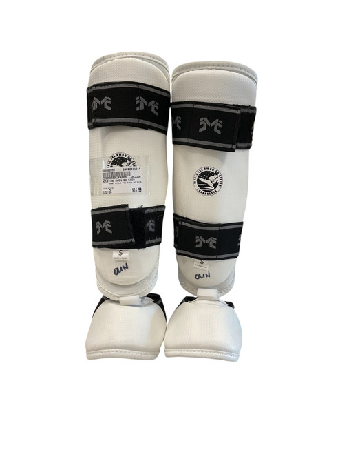 Vist Large View of Product Image Which is Used WORLD TAE KWON DO SHIN Martial Arts Shin Pads White SM